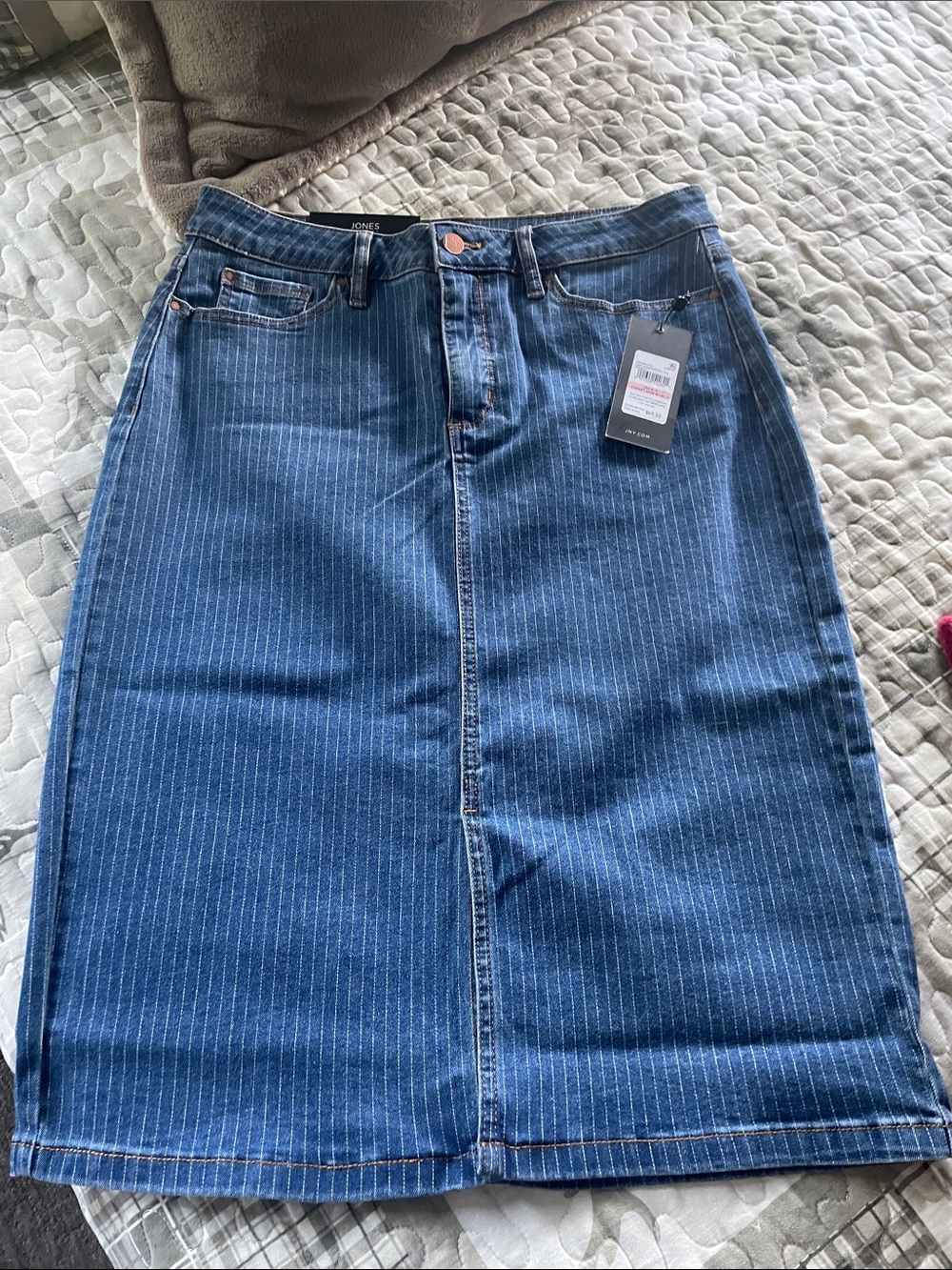 Jones New York Blue Pinstripe denim skirt size 10